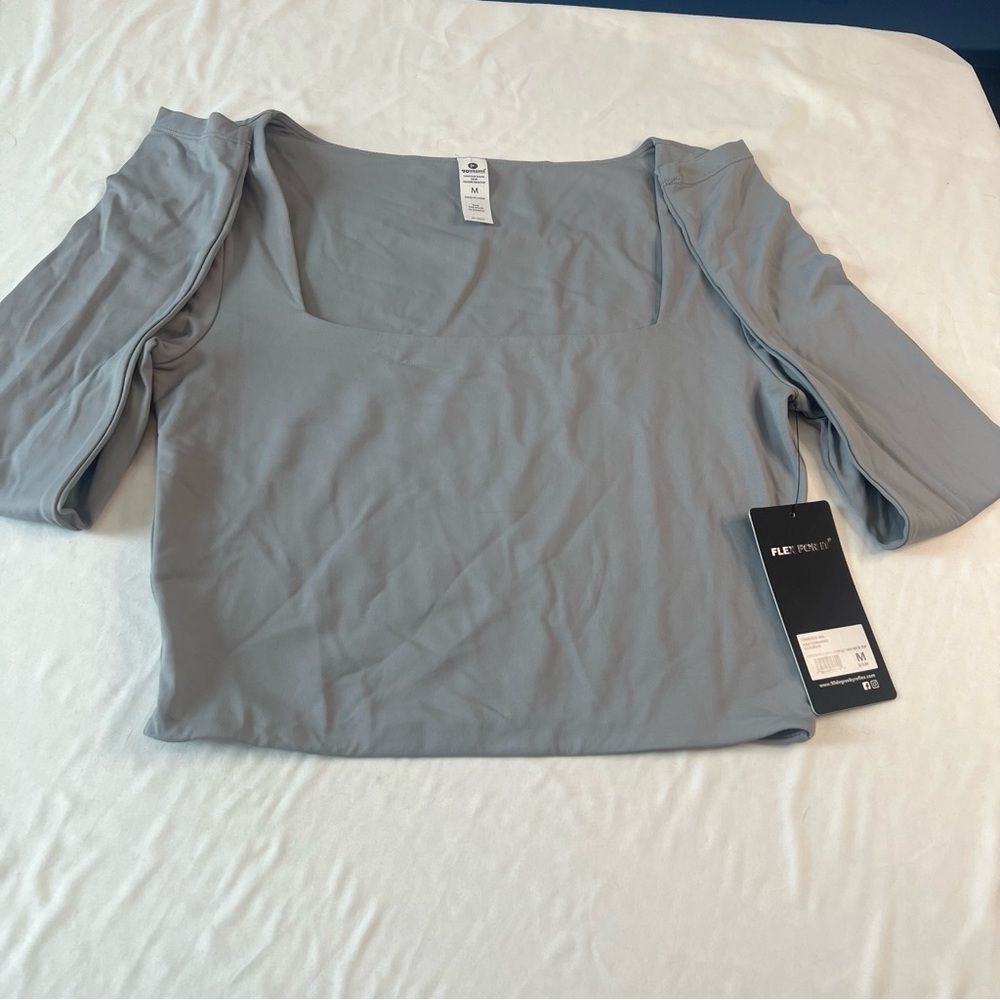90 Degree by Reflex Flex For It Women’s Square Neck Crop Top Gray Size M NWT